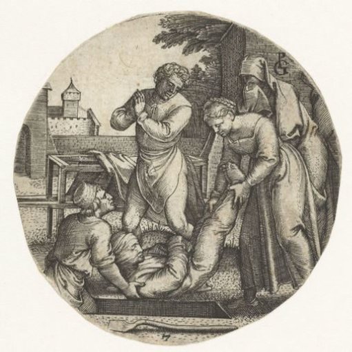 Man and woman bury a dead person