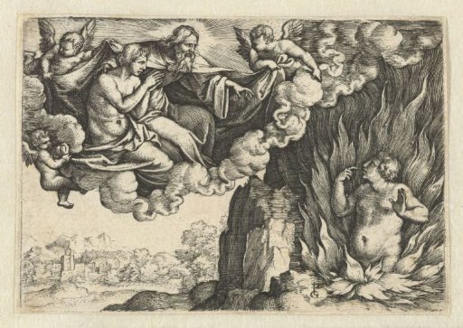 The Rich Man in Hell and Lazarus in Heaven with Abraham