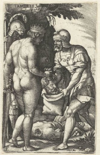 Tomyris dyes the head of Cyrus in blood