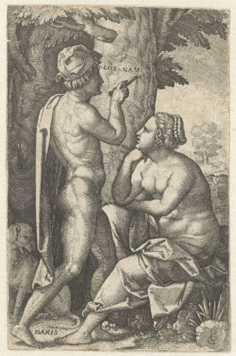 Paris Carves the Name of Oenone in the Bark of a Tree