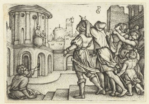 Virgil Suspended in a Basket and Mocked by People