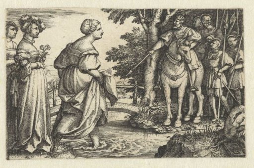 Queen of Sheba Worshipping the Wood of the Bridge