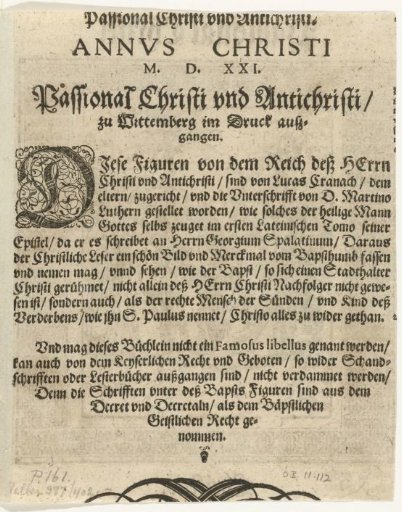 Text page with text and initial in book printing