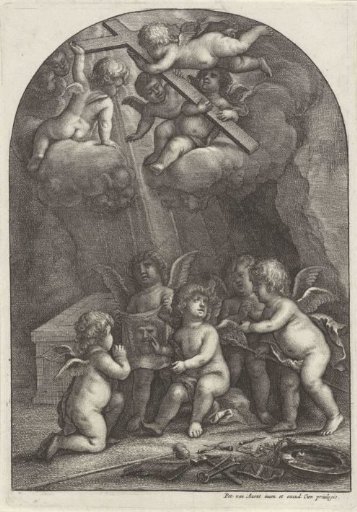 Putti with Instruments of the Passion at the Tomb of Christ
