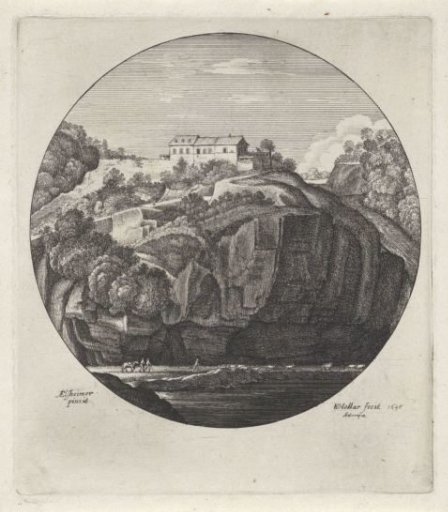 Landscape with House near Steep Rocks