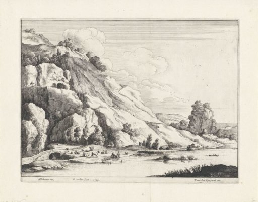 Landscape with Drinking Cattle near a Stone Bridge