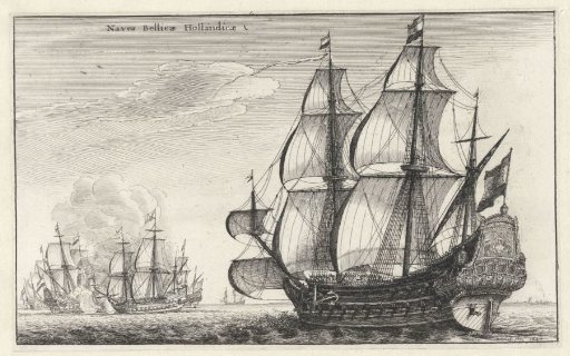 Dutch warship approaching a naval battle