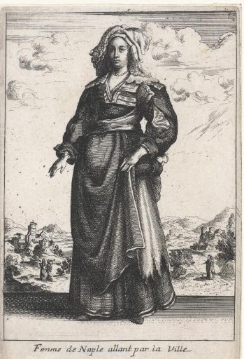 Woman of Naples walking through the city