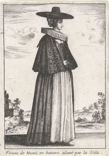 Woman of Munich in Bavaria walking through the city