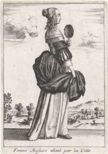 Englishwoman walking through the city