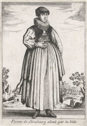 Woman of Strasbourg walking through the city