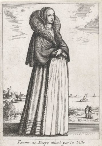 Woman of Dieppe Walking Through the City