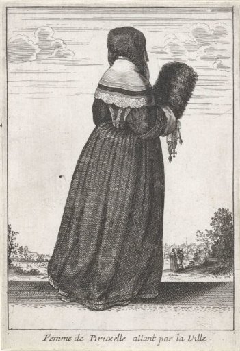 Woman of Brussels Walking Through the City