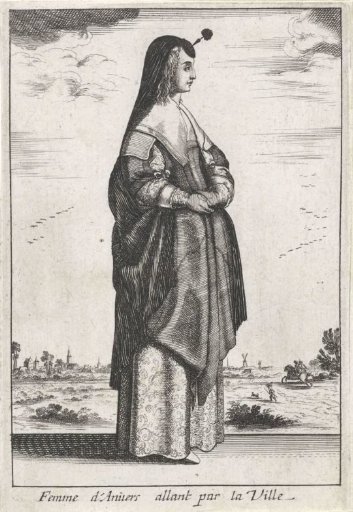 Woman of Antwerp Walking Through the City