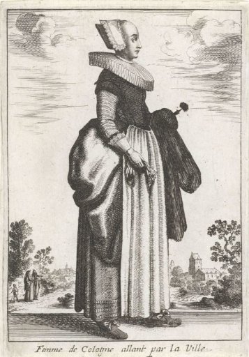 Woman of Cologne Walking Through the City