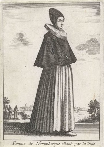 Woman of Nuremberg Walking Through the City
