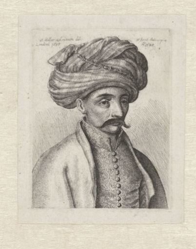 Portrait of a Turkish Man with Moustache and Turban
