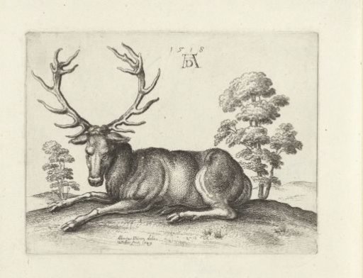Recumbent Stag, Facing Left