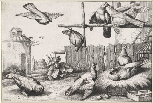 Pigeons near a Dovecote