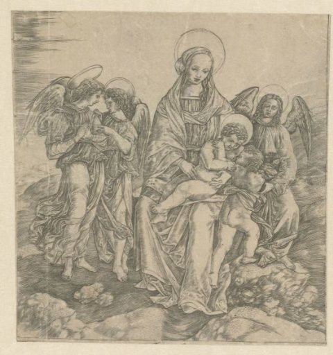 Mary with Child and John the Baptist and Three Angels