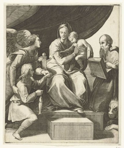 Mary with Child Flanked by Archangel Raphael with Tobias and the Fish and Saint Jerome