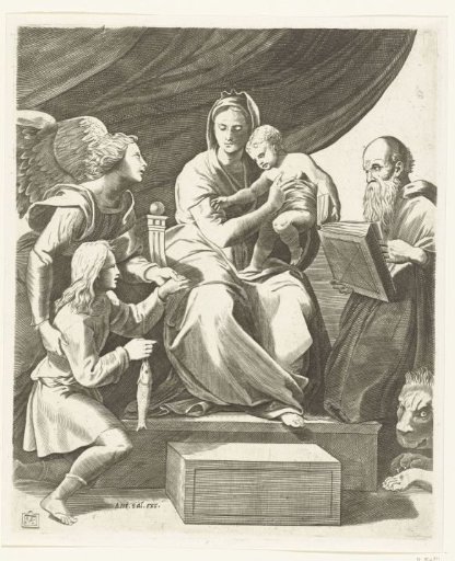 Mary with Child Flanked by Archangel Michael with Tobias and the Fish and Saint Jerome