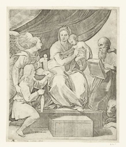Mary with Child Flanked by Archangel Michael with Tobias and the Fish and Saint Jerome