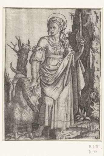 Saint Margaret of Antioch with a dragon
