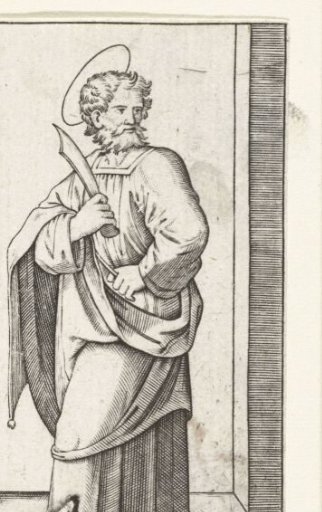 Apostle Bartholomew with a knife