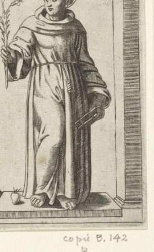 Saint Anthony of Padua with lily and heart
