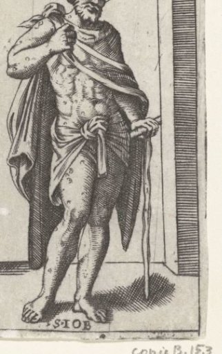 Saint Job with sores on his body
