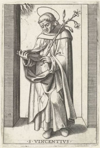 Saint Vincent with a lily