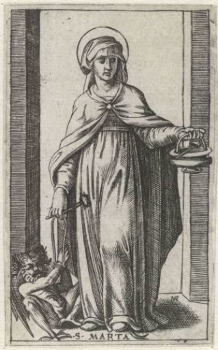 Saint Martha with a Holy Water Bucket and a Bound Devil