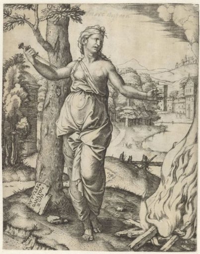 Dido Kills Herself with a Dagger Beside a Pyre