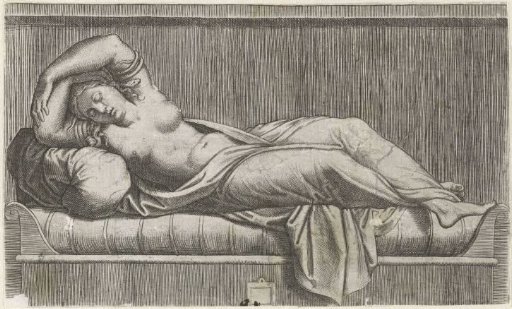 Cleopatra Half-Naked Lying on a Bed