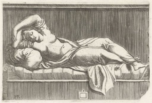 Cleopatra Half-Naked Lying on a Bed
