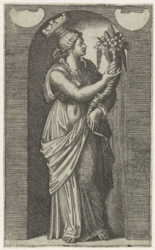 Young woman with a cornucopia