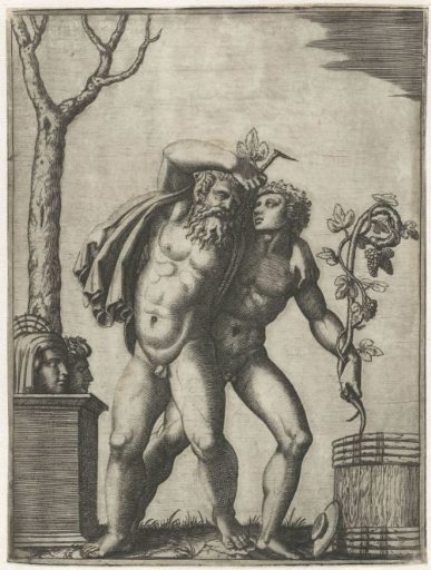 Silenus supported by a young bacchante