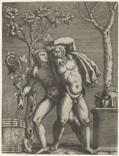 Silenus supported by a young bacchante