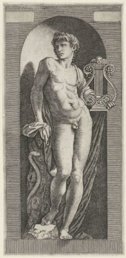Apollo with Harp Standing in a Niche