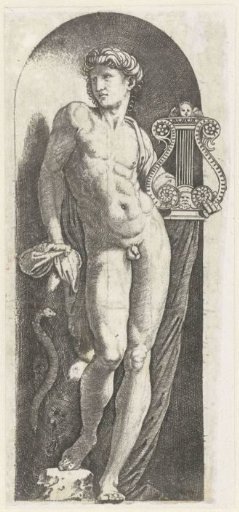 Apollo with Harp Standing in a Niche