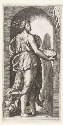 Woman as Personification of Hope (Spes) with Bread, Standing in a Niche