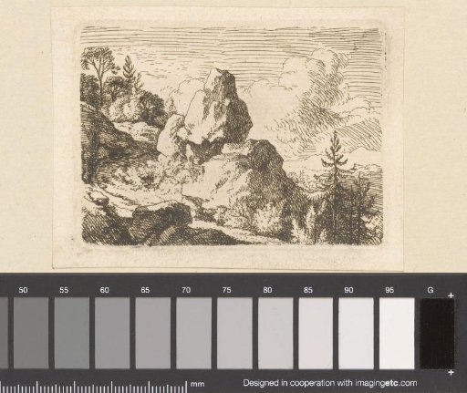 Landscape with Path Along a Rock