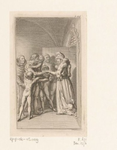 Maria von Sundhain shakes hands with one of the brothers