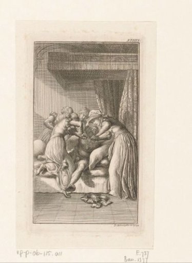 Duke Adalbert is forced into bed by his ladies-in-waiting