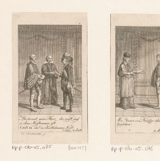 Henry of Navarre in conversation with Michel de l'Hôpital and Gaspard de Coligny