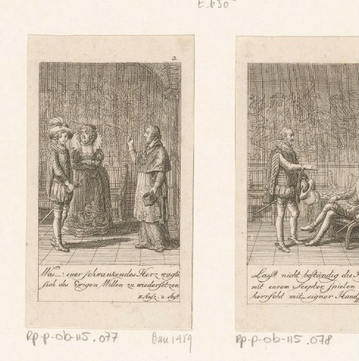 Catherine de' Medici and Charles of Lorraine attempt to persuade Charles IX