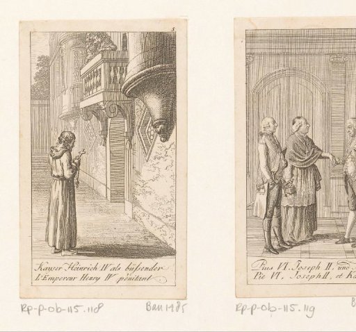 Henry IV in penitential robes beneath the balcony of Pope Gregory VII