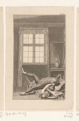 Harlequin and his future son-in-law fallen among the furniture