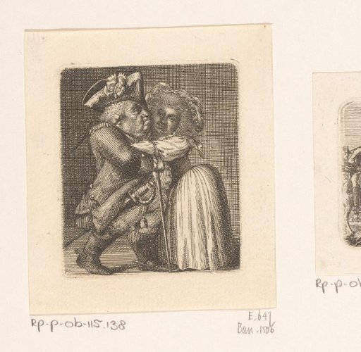 Two dancing little people (caricatures)